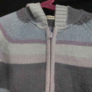 GEORGE | size 5 | Pastel Striped Zip-Up Hooded Sweater